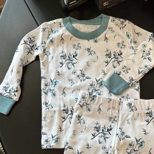 Lake Baby Long-Long Set in Blue Floral print